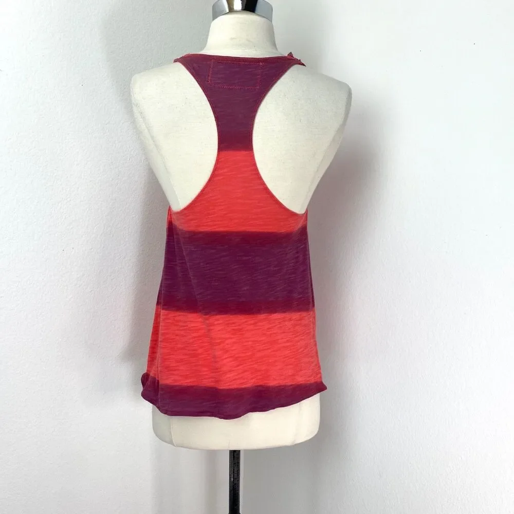 Free People Anthropologie Stripe Knit Tank Top XS Racerback Boho Festival Travel